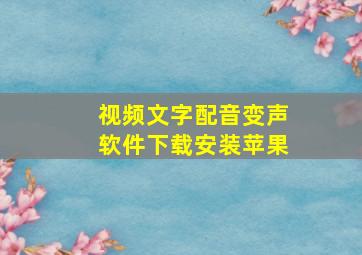 视频文字配音变声软件下载安装苹果