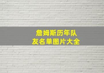 詹姆斯历年队友名单图片大全