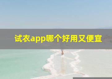 试衣app哪个好用又便宜