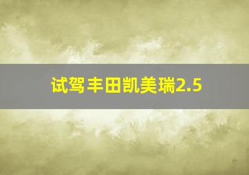 试驾丰田凯美瑞2.5