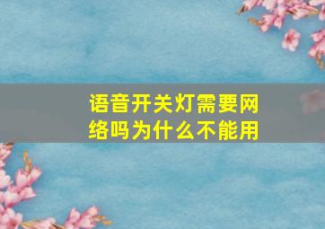 语音开关灯需要网络吗为什么不能用