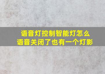 语音灯控制智能灯怎么语音关闭了也有一个灯影