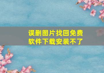 误删图片找回免费软件下载安装不了