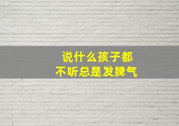 说什么孩子都不听总是发脾气