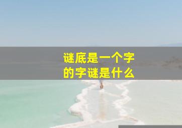 谜底是一个字的字谜是什么