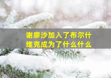 谢廖沙加入了布尔什维克成为了什么什么