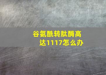 谷氨酰转肽酶高达1117怎么办