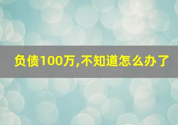 负债100万,不知道怎么办了