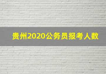 贵州2020公务员报考人数