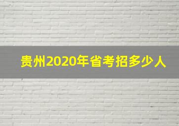 贵州2020年省考招多少人