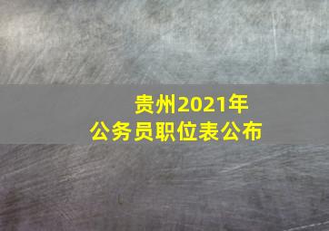 贵州2021年公务员职位表公布