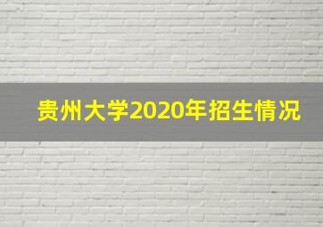 贵州大学2020年招生情况