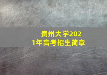 贵州大学2021年高考招生简章