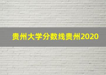 贵州大学分数线贵州2020