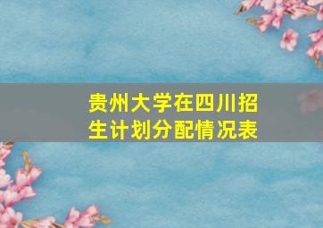 贵州大学在四川招生计划分配情况表