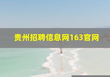 贵州招聘信息网163官网