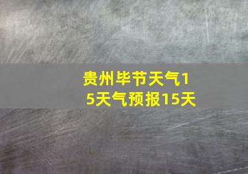 贵州毕节天气15天气预报15天