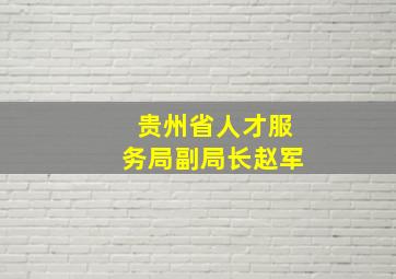 贵州省人才服务局副局长赵军