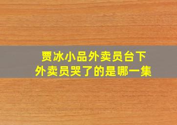 贾冰小品外卖员台下外卖员哭了的是哪一集