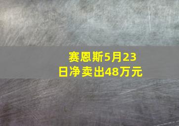 赛恩斯5月23日净卖出48万元