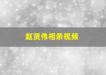 赵贤伟相亲视频