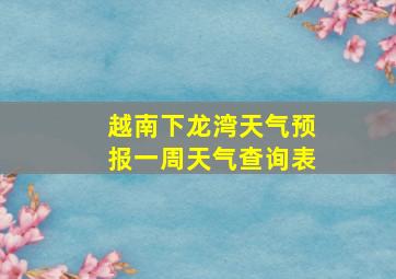 越南下龙湾天气预报一周天气查询表