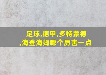 足球,德甲,多特蒙德,海登海姆哪个厉害一点