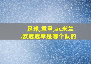 足球,意甲,ac米兰,欧冠冠军是哪个队的