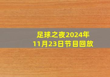 足球之夜2024年11月23日节目回放