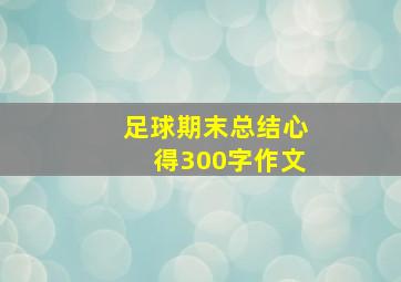 足球期末总结心得300字作文