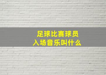 足球比赛球员入场音乐叫什么