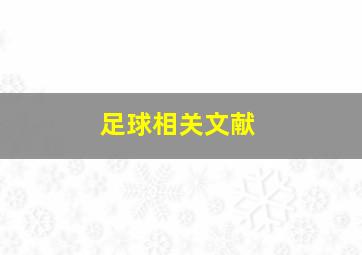 足球相关文献