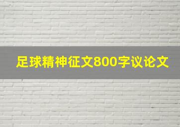 足球精神征文800字议论文