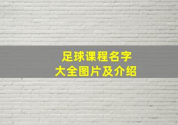 足球课程名字大全图片及介绍