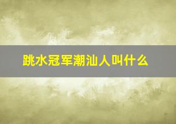 跳水冠军潮汕人叫什么