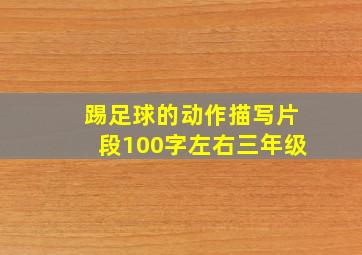 踢足球的动作描写片段100字左右三年级