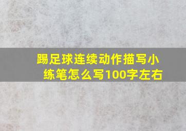 踢足球连续动作描写小练笔怎么写100字左右