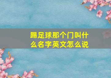 踢足球那个门叫什么名字英文怎么说