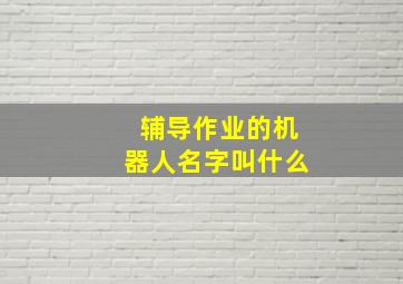 辅导作业的机器人名字叫什么