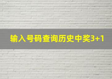 输入号码查询历史中奖3+1