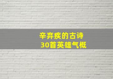 辛弃疾的古诗30首英雄气概