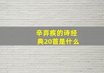 辛弃疾的诗经典20首是什么