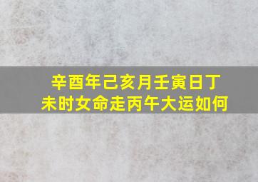 辛酉年己亥月壬寅日丁未时女命走丙午大运如何