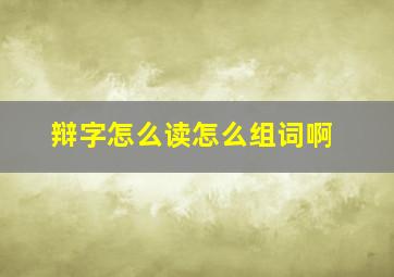 辩字怎么读怎么组词啊