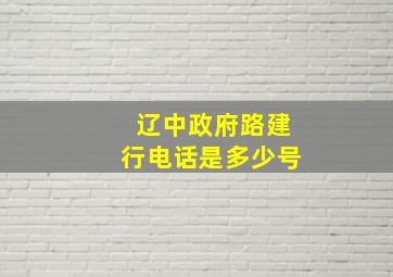 辽中政府路建行电话是多少号