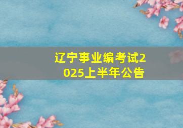 辽宁事业编考试2025上半年公告