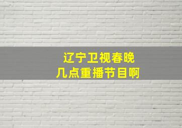 辽宁卫视春晚几点重播节目啊