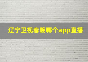 辽宁卫视春晚哪个app直播