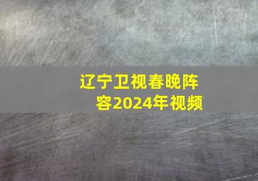 辽宁卫视春晚阵容2024年视频