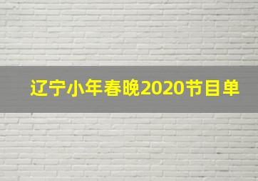 辽宁小年春晚2020节目单